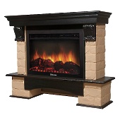 Портал Firelight Forte 30U (угловой) камень бежевый, шпон темный дуб