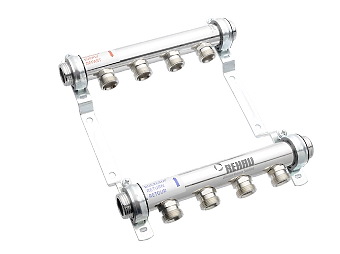 Коллектор распределительный REHAU HLV на 5 групп нерж. сталь