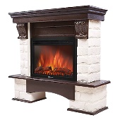 Портал Firelight Forte 25S камень белый, шпон темный дуб